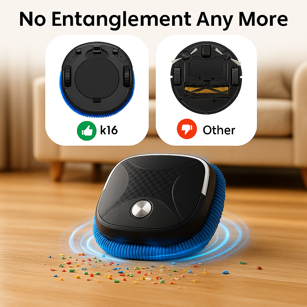 منظف الممسحة الروبوتية 2 في 1 للمسح الجاف والرطب - أوتوماتيكي وقابل لإعادة الشحن